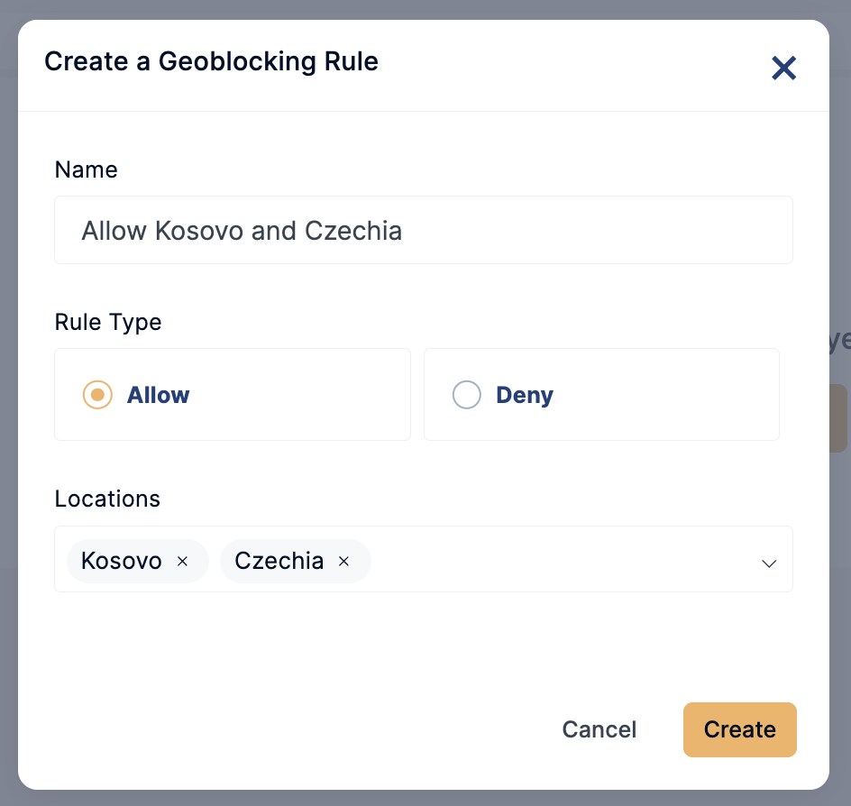 allow geoblocking rule