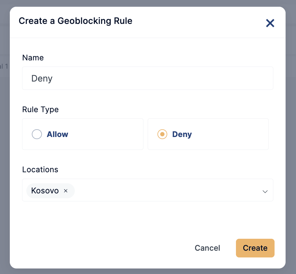 deny geoblocking rule