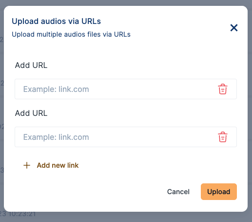 upload audio from url